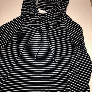 black and white stripped hoodie